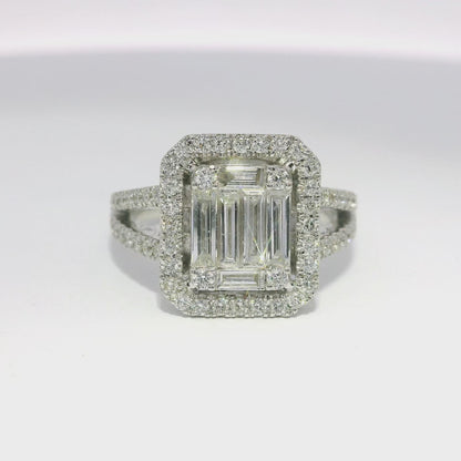 1.17CT Diamond Ring 18k White Gold
