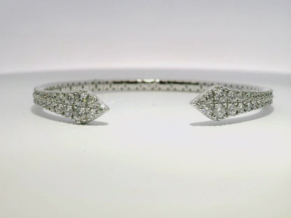 2.62CT Diamond Bangle 18k White Gold