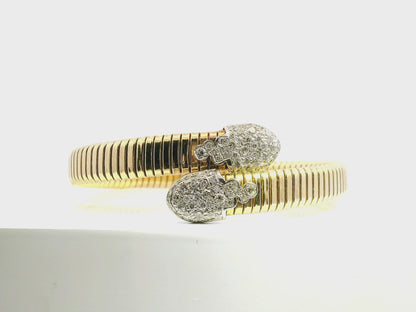 0.96CT Diamond Bangle 14k Yellow Gold