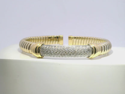 1.22CT Diamond Bangle 14k Yellow Gold