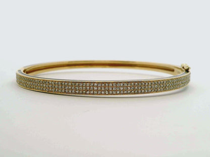1.17CT Diamond Bangle with Black Enamel 14k Yellow Gold