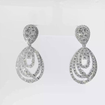 6.90CT Diamond   Earring 14k White Gold