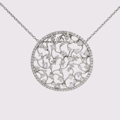 2.62CT Diamond Pendant 14k White Gold