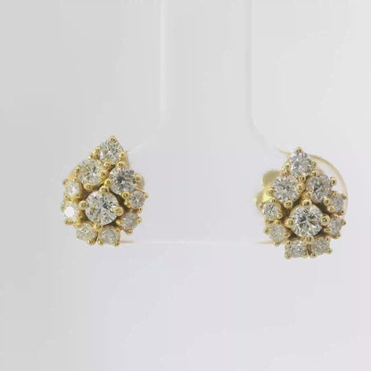 0.70CT Diamond  14k  Yellow Gold Earring