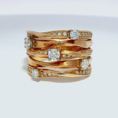 0.97CT Diamond Ring 14K Rose Gold