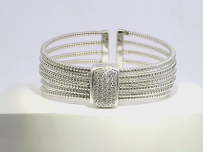 0.89CT Diamond Bangle 14k White Gold