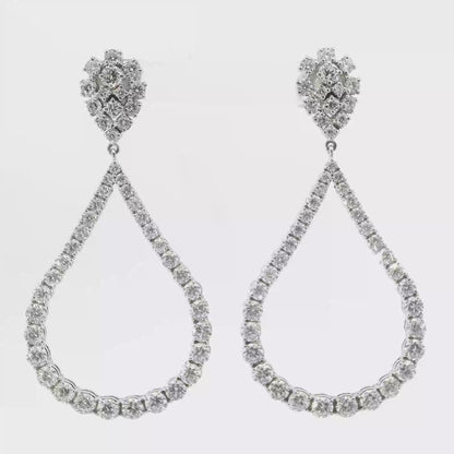 9.79CT Diamond   Earring 18k White Gold