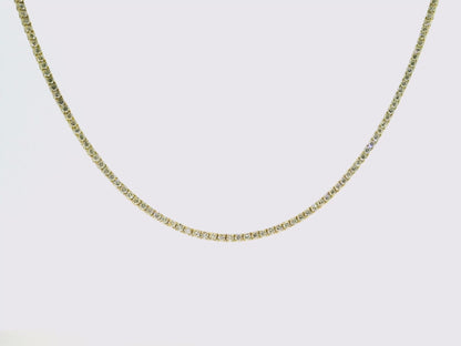 4.30CT Round Cut Diamond 4 Prong Tennis Necklace 14K Yellow Gold