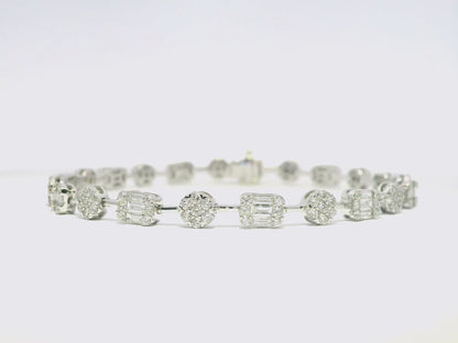 3.41CT Diamond Bracelet 18k White Gold