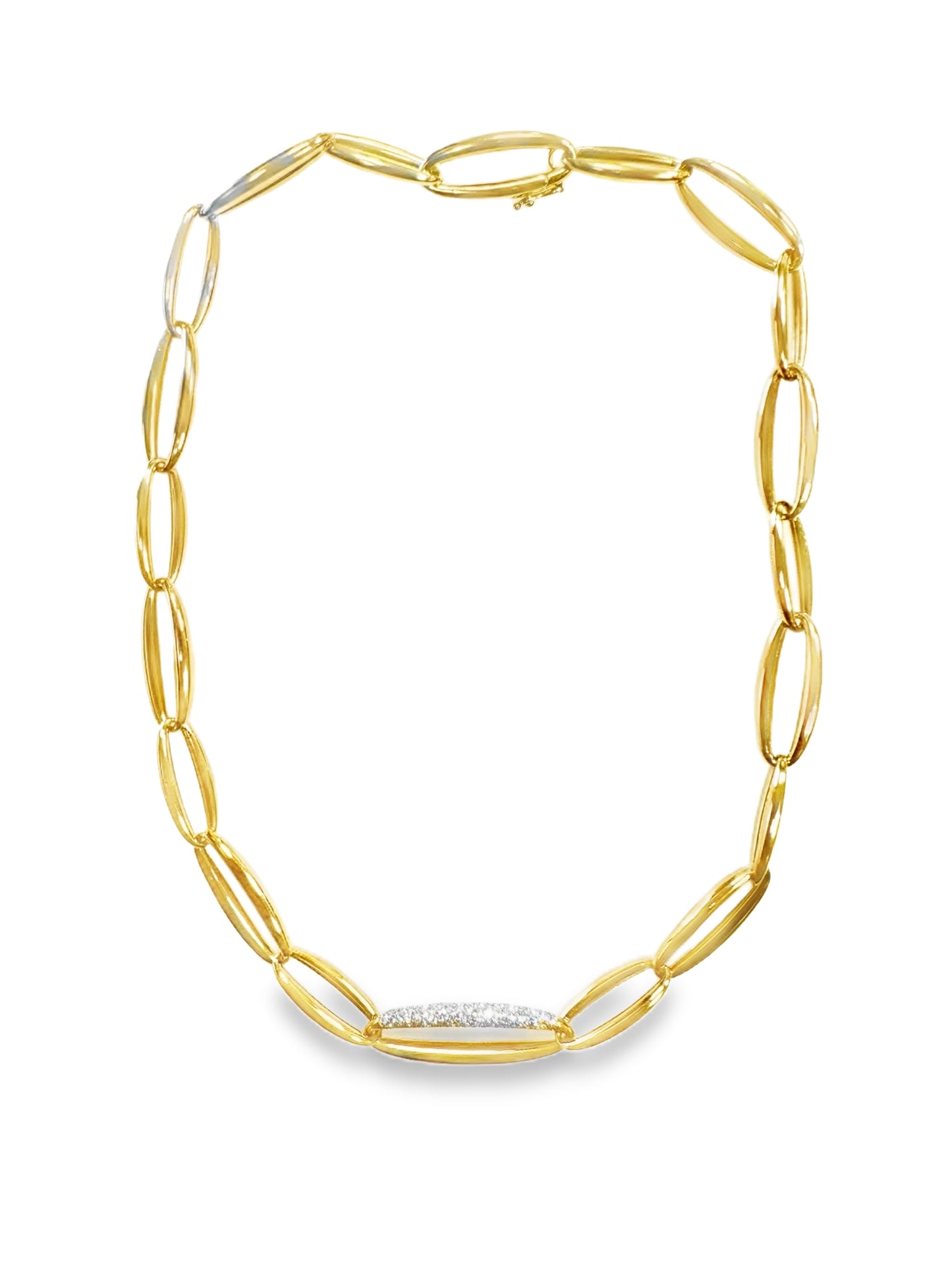 1.03CT Diamond  14k Yellow Gold Necklace